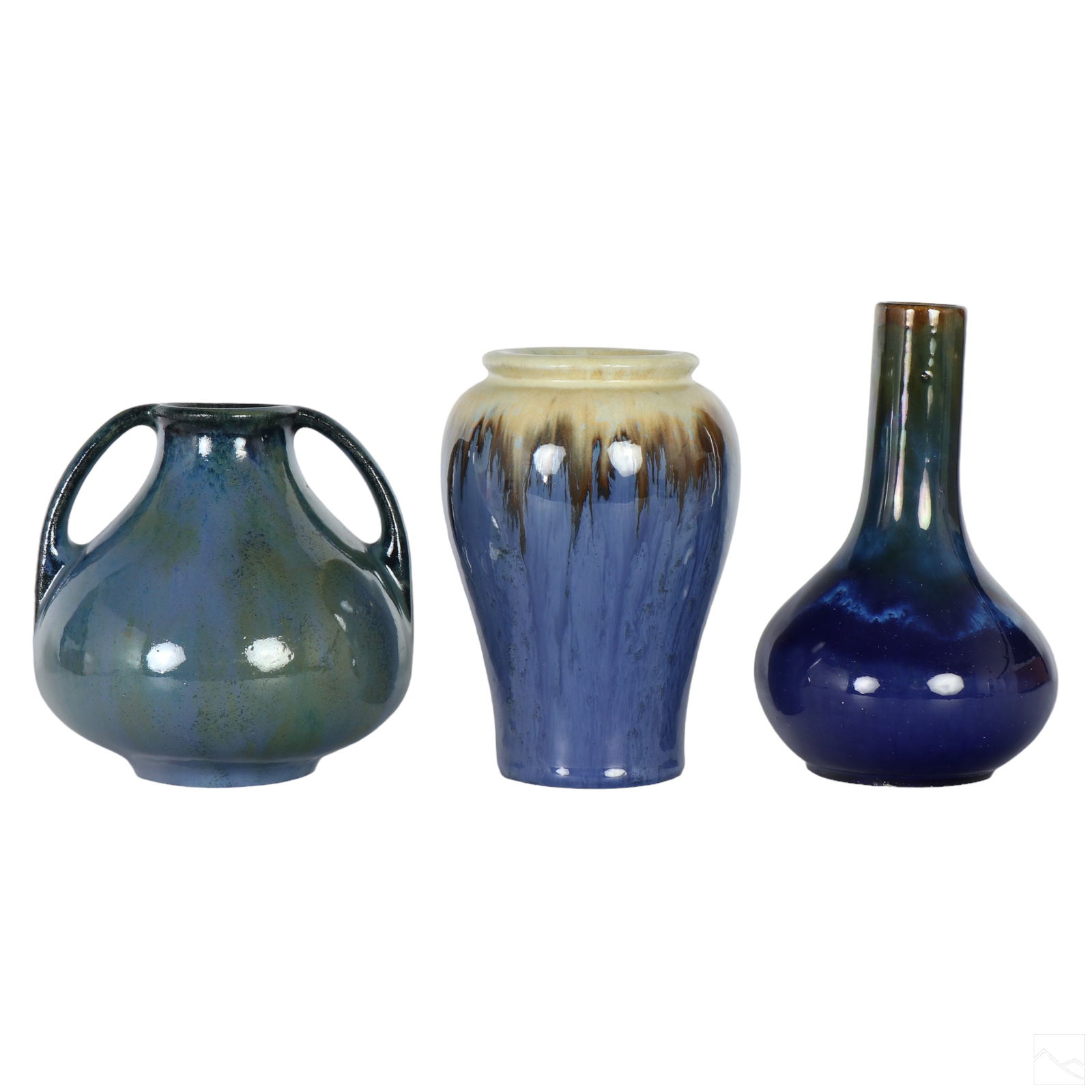 Fulper Art Pottery Flambe Drip Glaze Vases 3pc LOT (1 of 4)