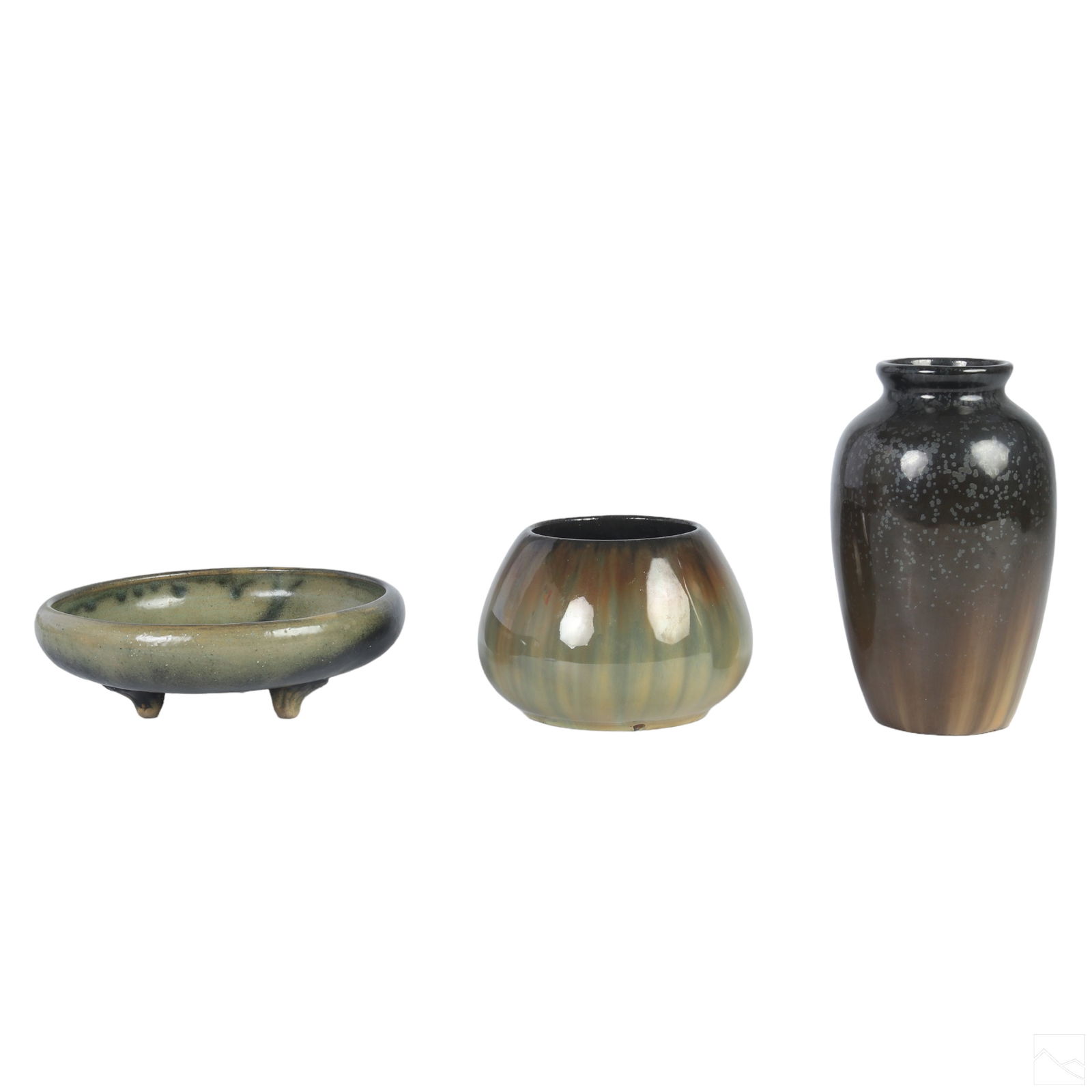 Fulper Art Pottery Flambe Drip Glaze Vases 3pc LOT (1 of 9)