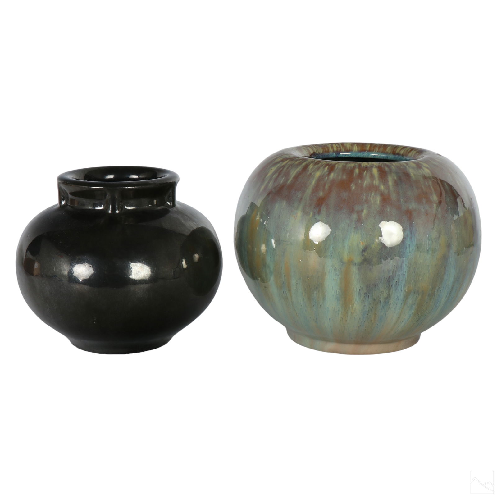 Fulper Art Pottery Flambe Drip Glaze Vases 2pc LOT (1 of 5)