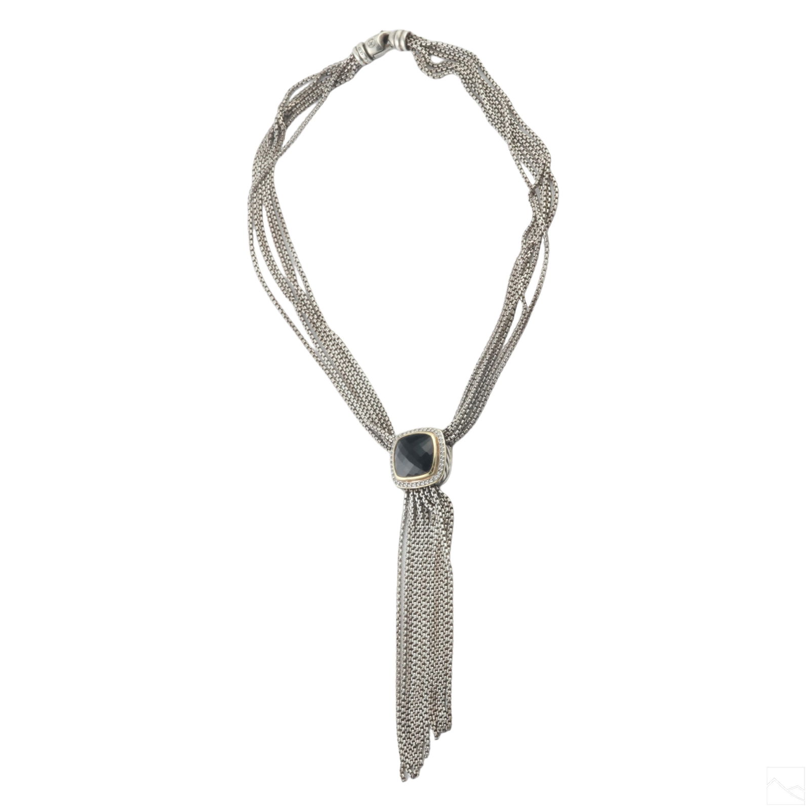 David Yurman Diamond Onyx Tassel Lariat Necklace (1 of 5)