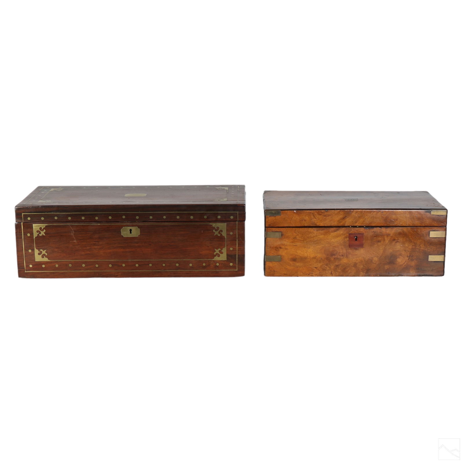 English Antique Wooden Travel Lap Desk Box 2pc LOT (1 of 5)