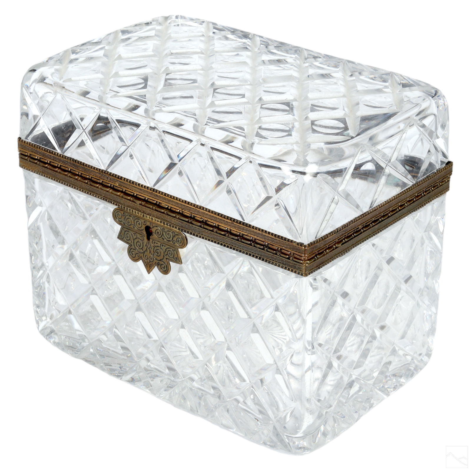 French Baccarat Style Crystal Vanity Casket Box (1 of 7)