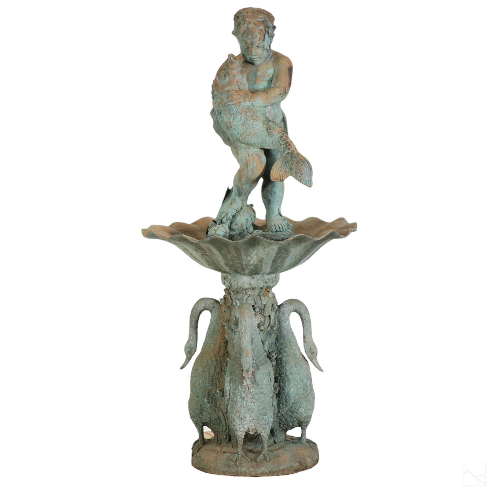 Neoclassical Bronze Architectural Cherub Fountain (1 of 8)