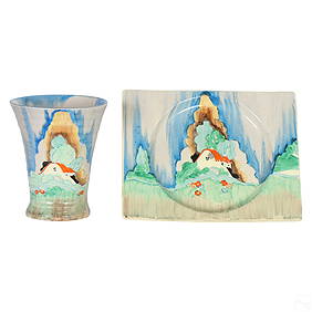 Clarice Cliff Art Pottery Bizarre Forest Glen SET (1 of 6)
