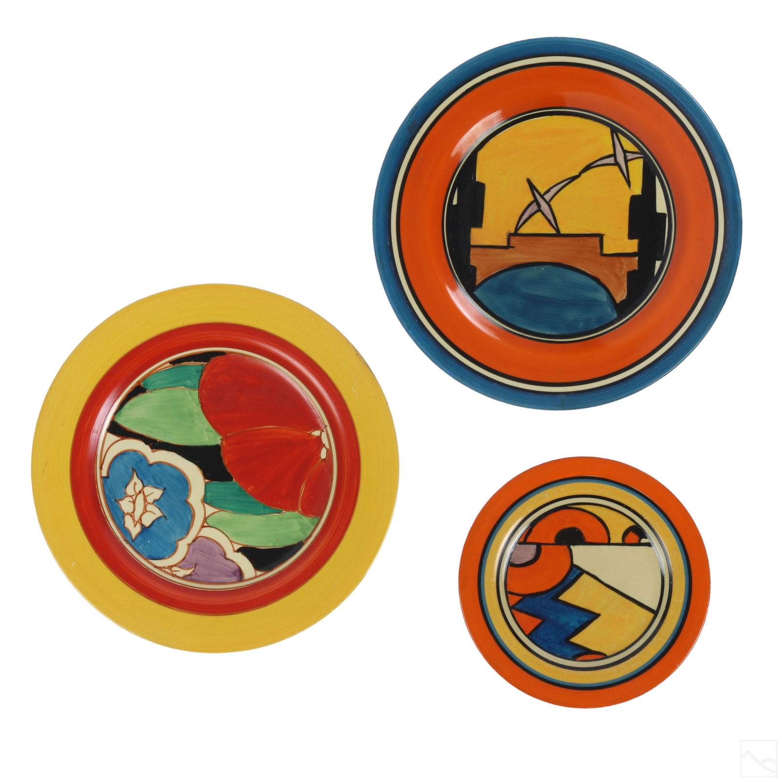 Clarice Cliff Bizarre Art Pottery Plates 3pc LOT (1 of 13)