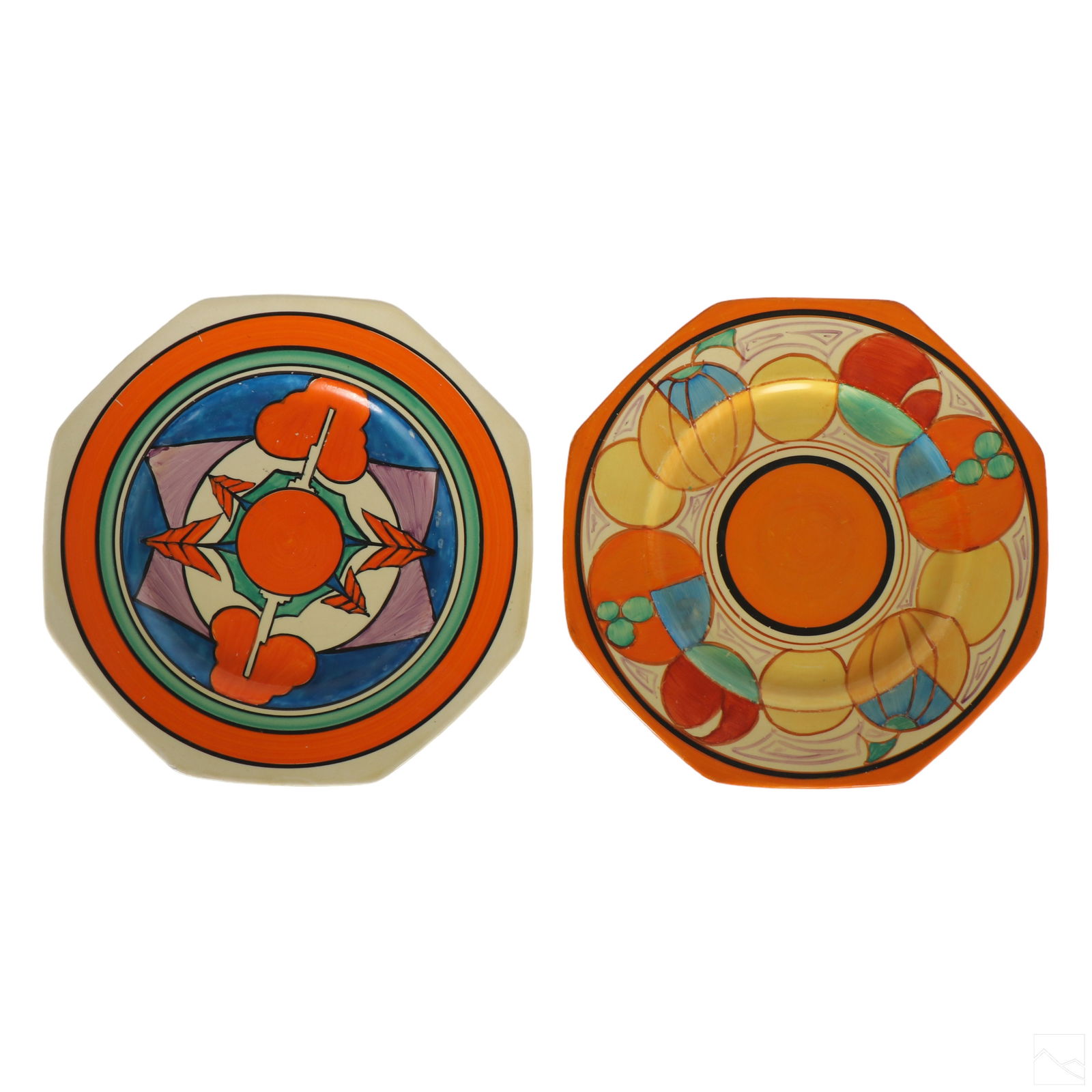 Clarice Cliff Bizarre Art Pottery Plates 2pc LOT (1 of 12)
