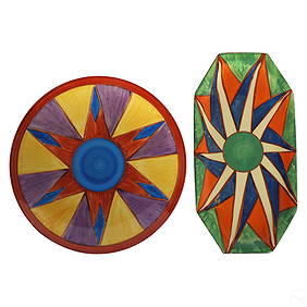Clarice Cliff Bizarre Art Pottery Dish 2pc. LOT (1 of 7)