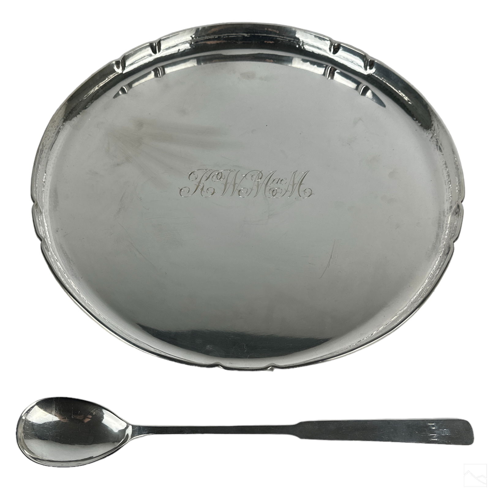 Randahl Modern Sterling Silver Tray & Spoon 1510g. (1 of 9)