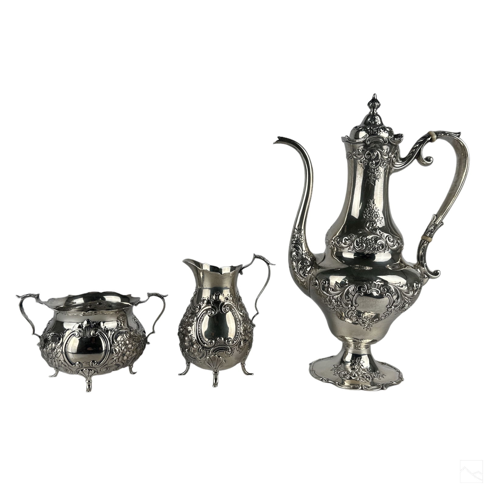 Gorham Sterling Silver Repousse 3pc Tea Set 700g (1 of 5)