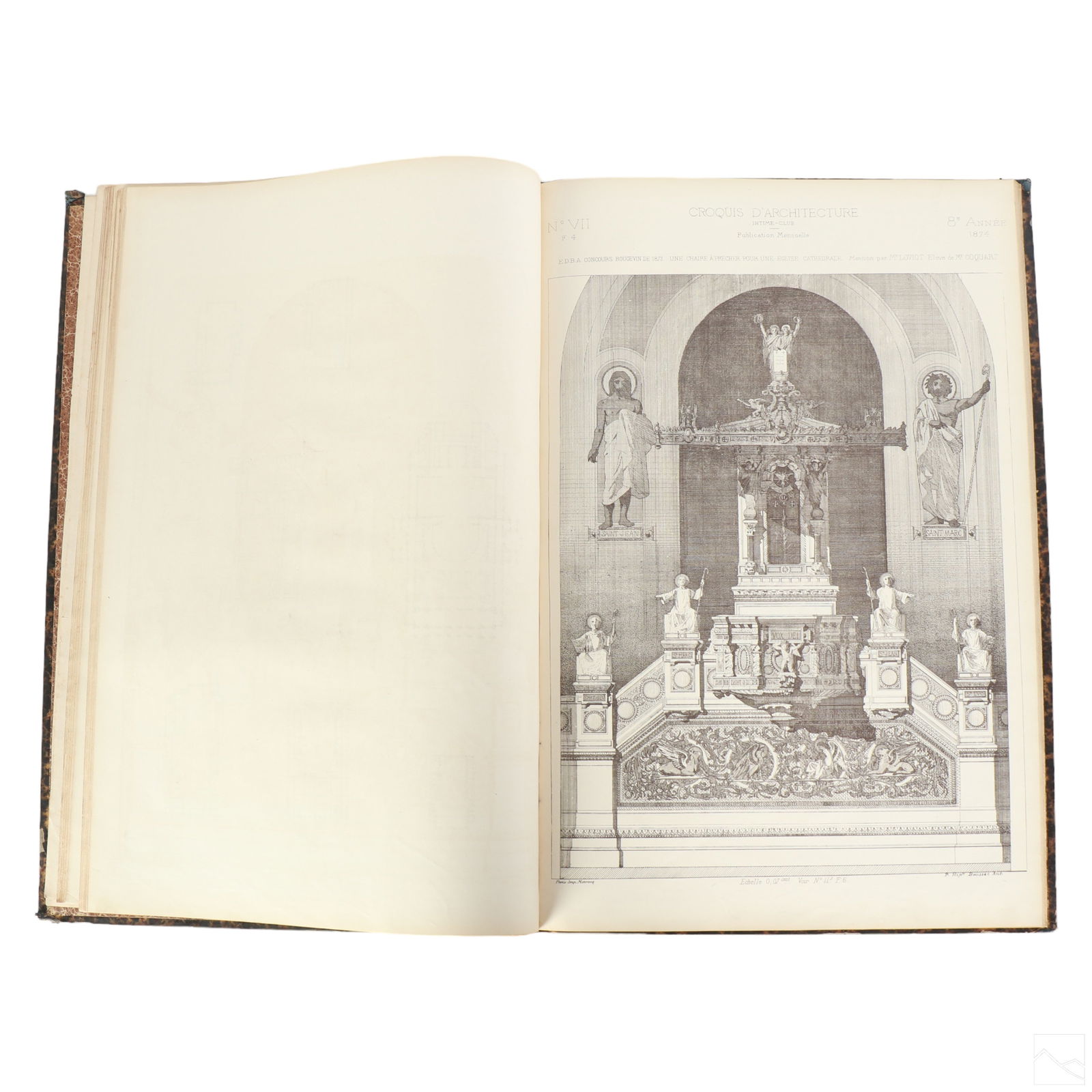 19C Croquis d'Architecture 1874 Architectural Book (1 of 8)