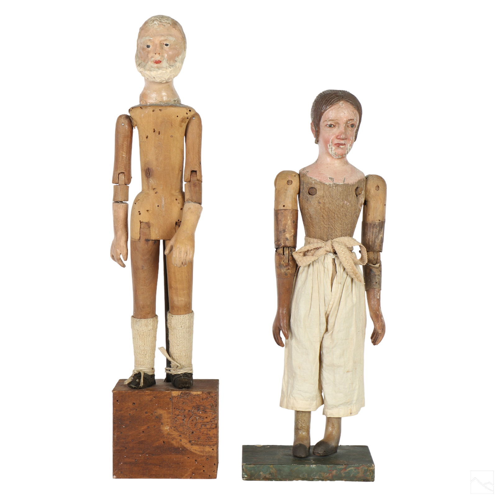 Antique Articulated Wooden Religious Santos Dolls