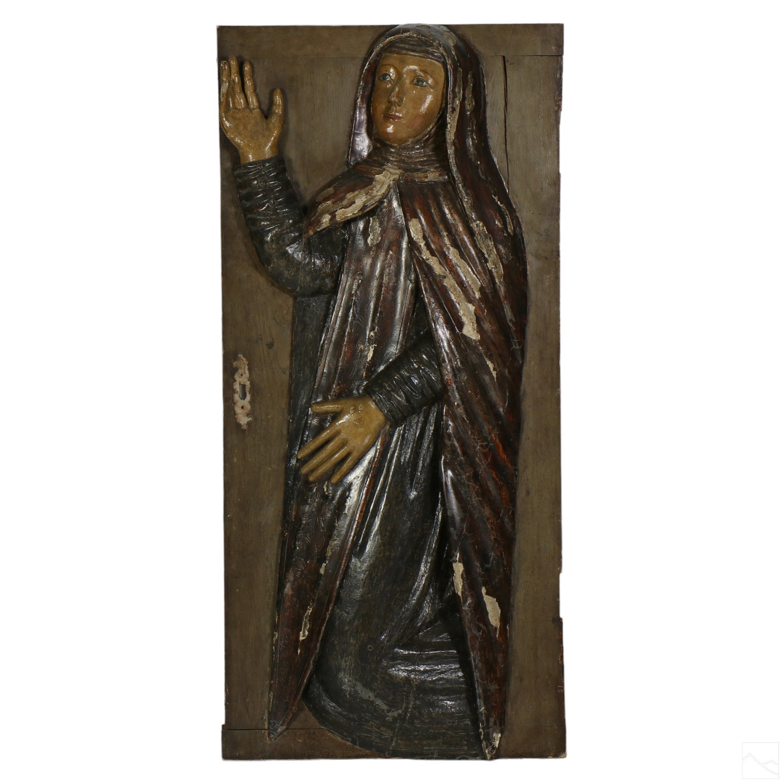 Antique Spanish Colonial Wooden Santos Altar Door (1 of 8)