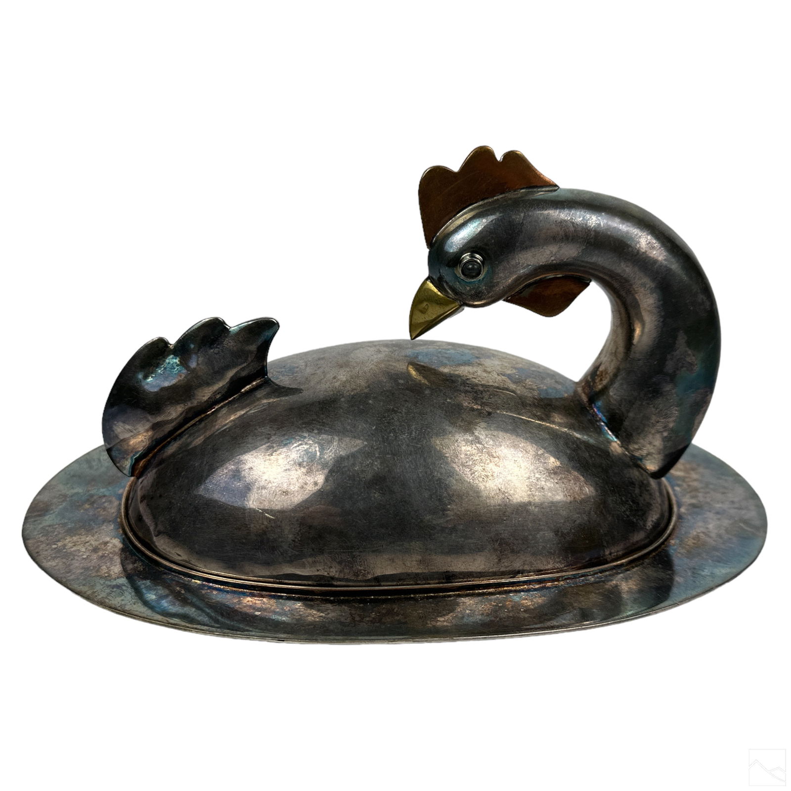 Emilia Castillo Silver Plate Chicken Butter Server (1 of 7)