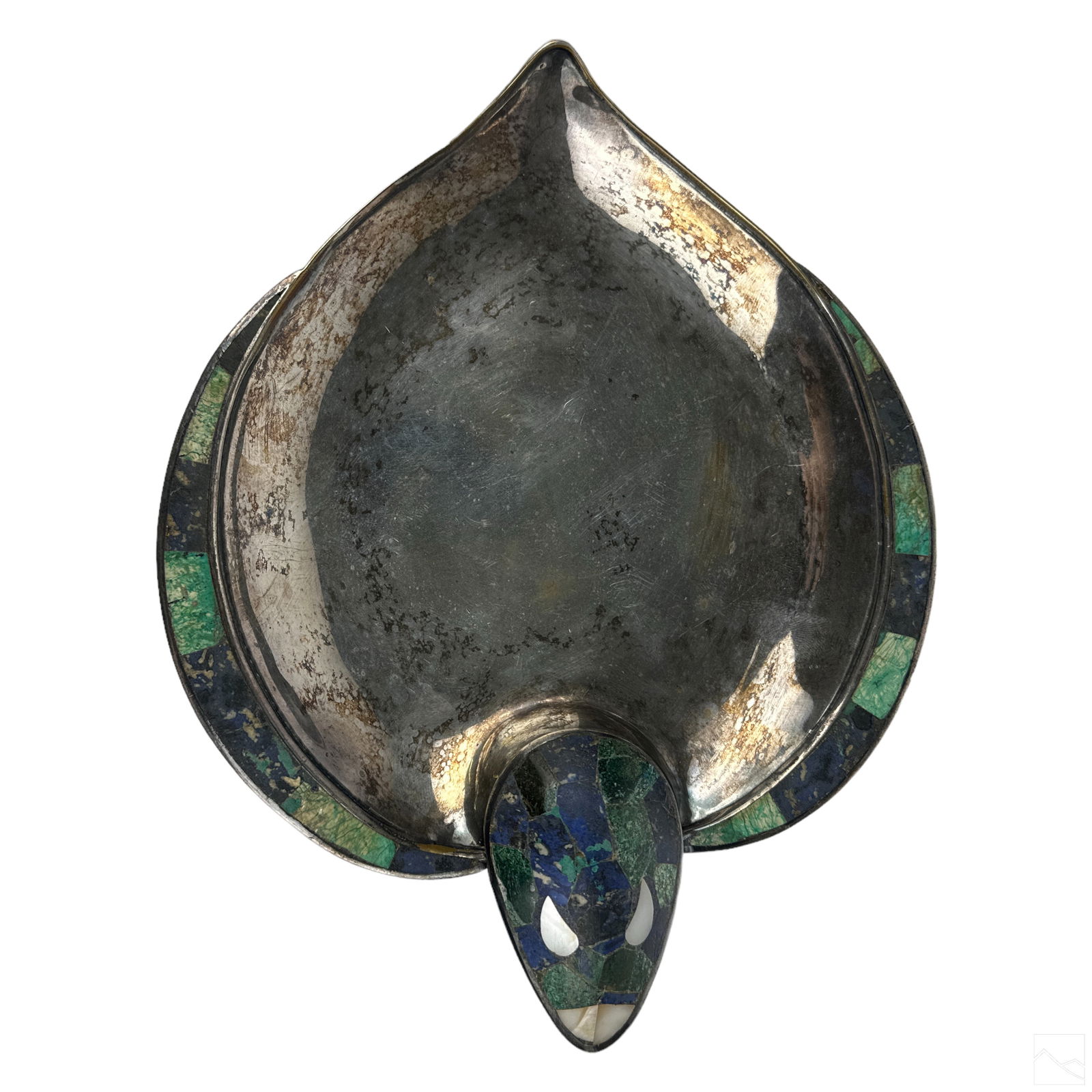 Los Castillo Taxco Mexican Silver Plate Stone Tray (1 of 4)