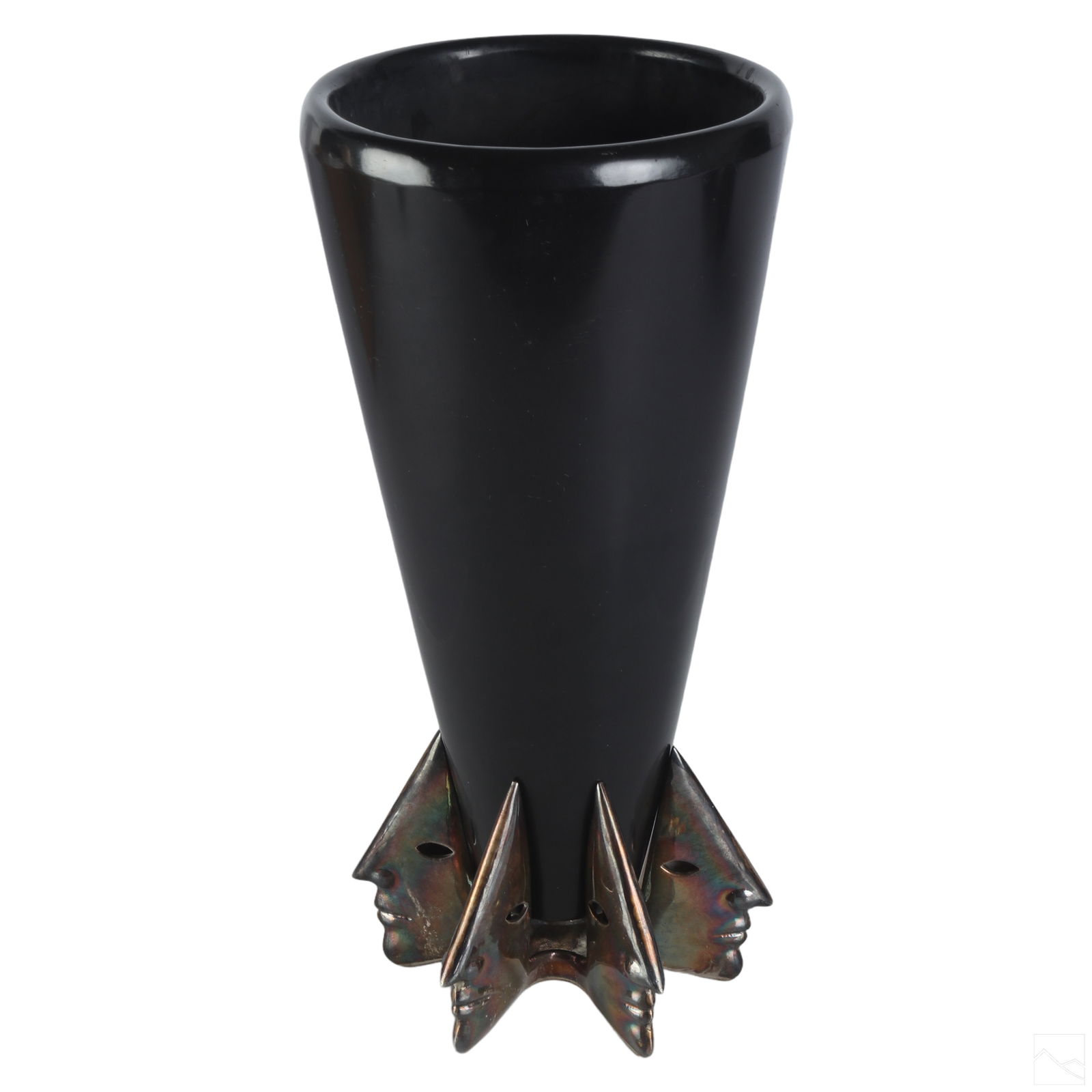 Emilia Castillo Silver & Ceramic Faces Flower Vase (1 of 8)