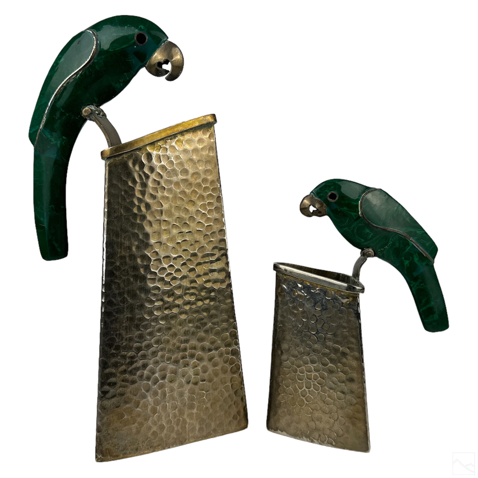 Los Fajardo Silver Plated Parrot Vessels 2pc SET (1 of 7)