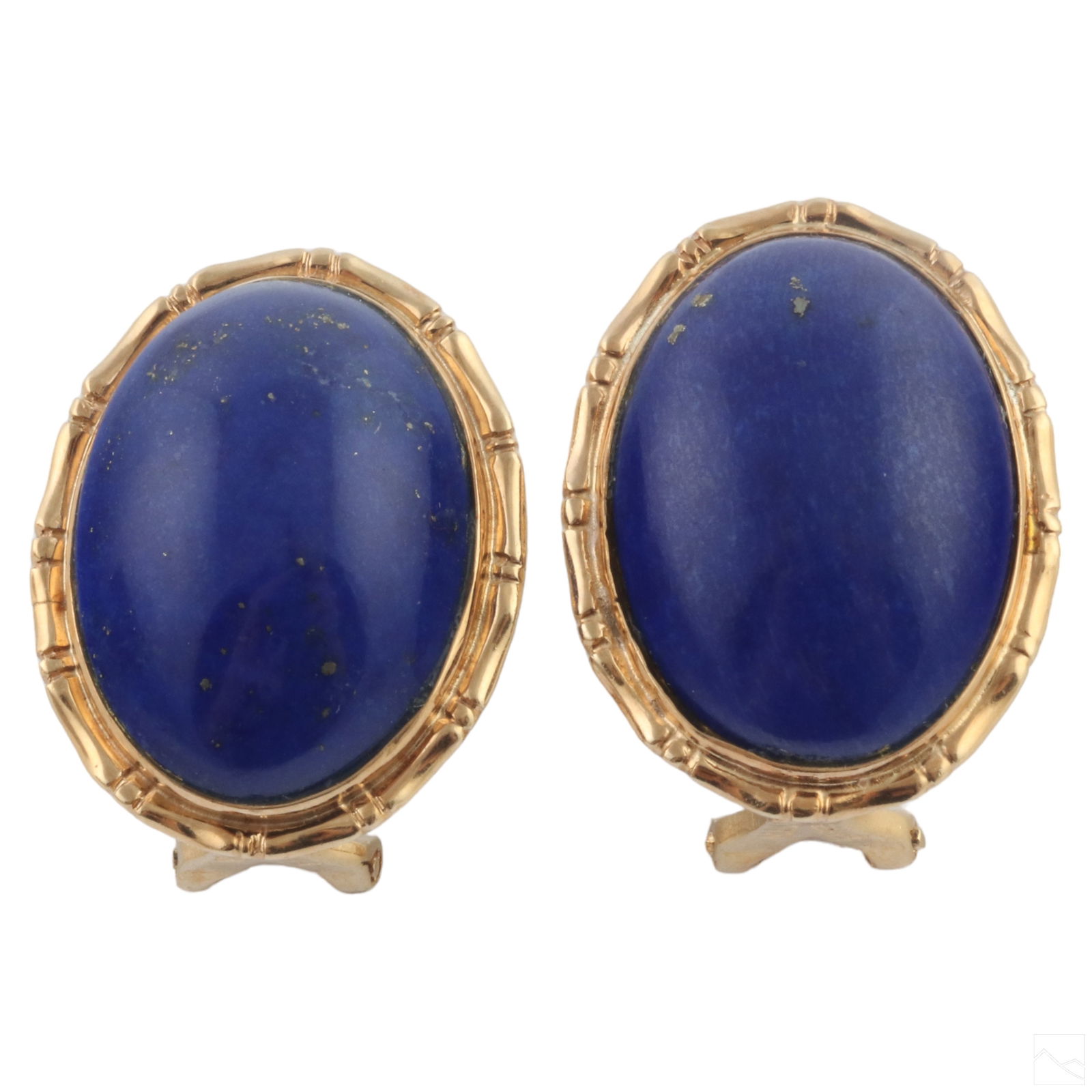 14K Yellow Gold Ladies Blue Lapis Lazuli Earrings (1 of 5)