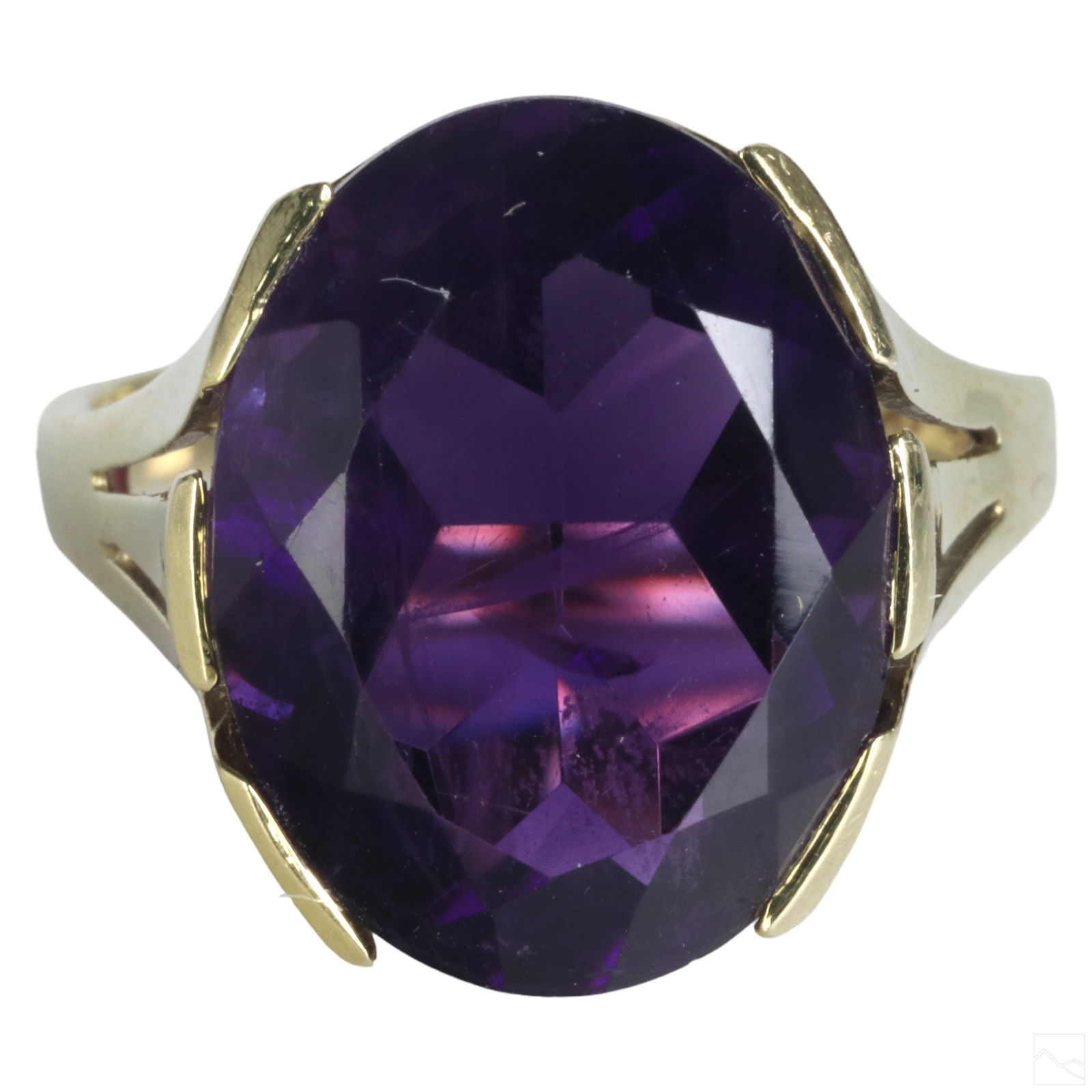 14K Gold Designer Ladies Purple Amethyst Sz 7 Ring (1 of 7)