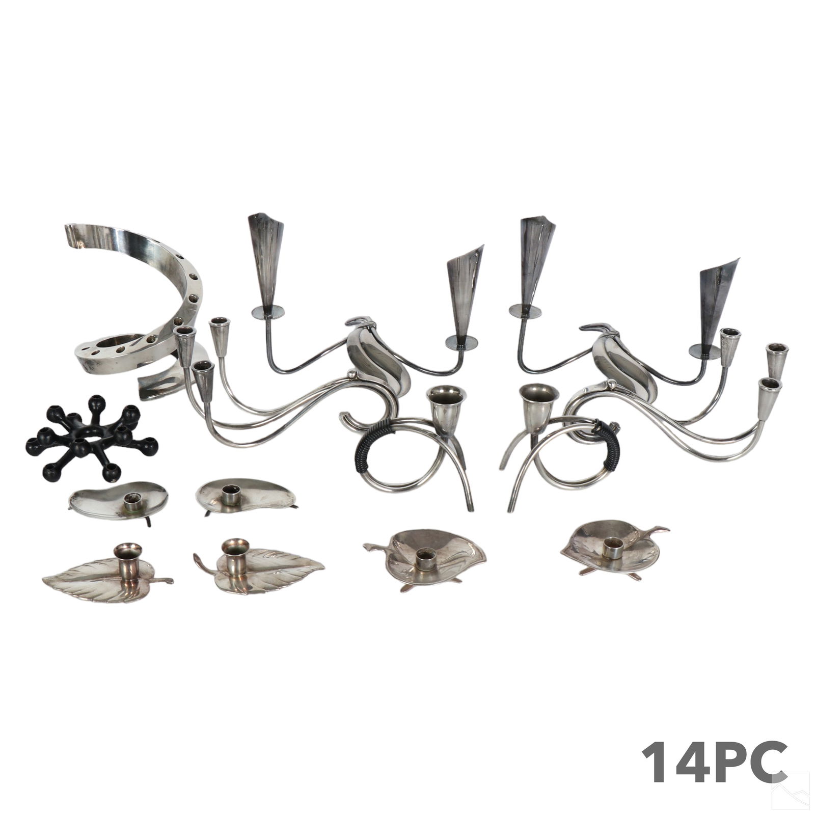 Denmark Silver Plate Candlesticks 14pc ESTATE LOT (1 of 7)