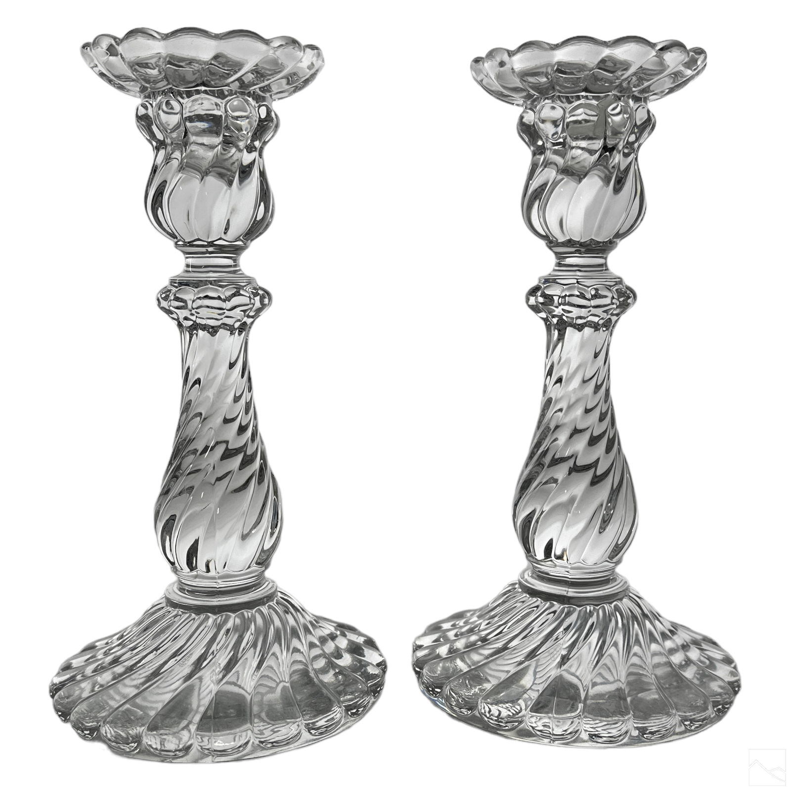 Baccarat French Pair Crystal Bambous Candlesticks (1 of 5)