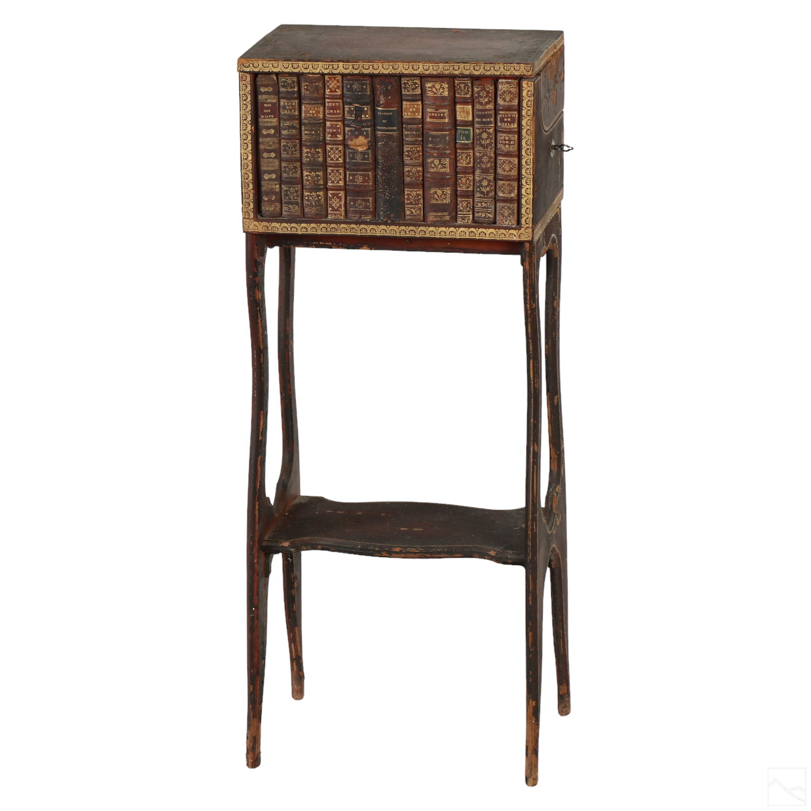 French Liquor Cabinet Faux Book Shelf with Glasses (1 of 8)