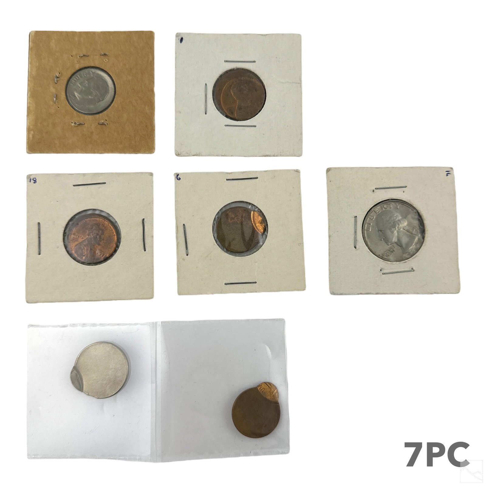 7 US Mint Error Coins Off Center, Clipped Planchet (1 of 5)
