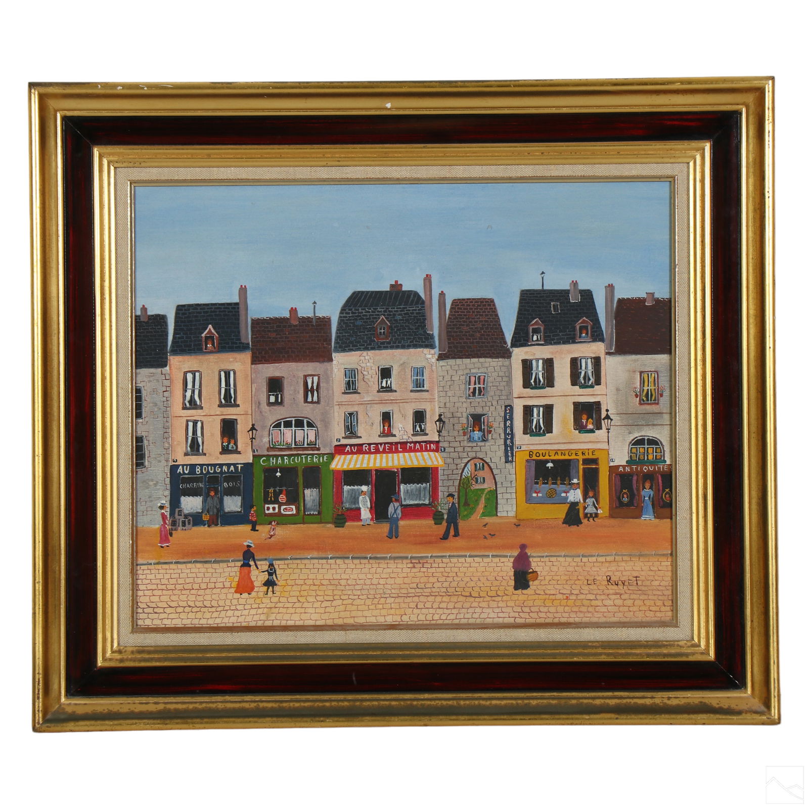 Jeanne Le Ruyet French Folk Art Cityscape Painting (1 of 5)