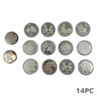 Disney 55th Anniversary .999 1oz. Silver 14pc. LOT: An estate lot of fourteen hard to find, official Disney, 1oz .999 fine silver rounds. From the commemorative 55th Anniversary series. They feature several different images of Donald Duck and Mickey Mo