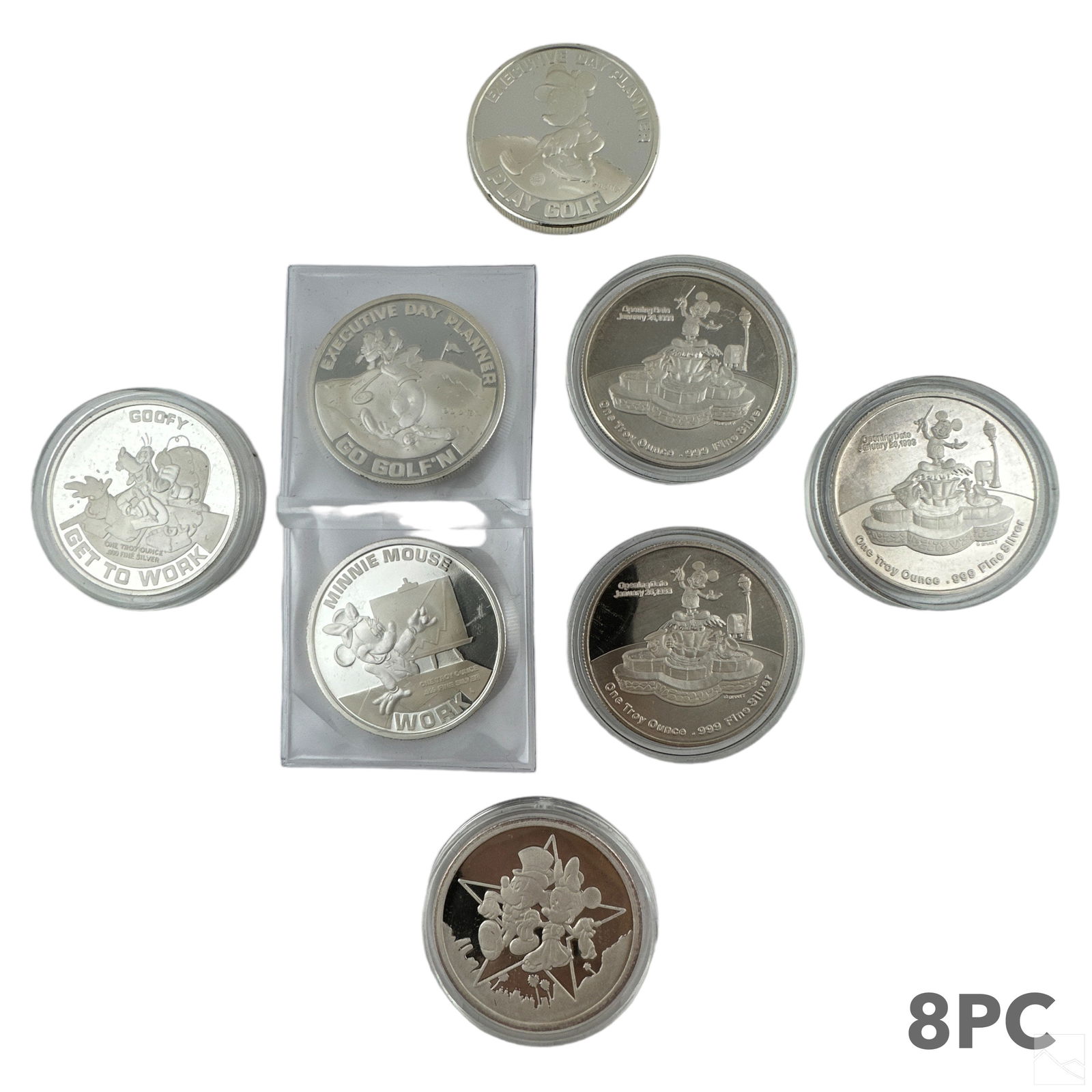 Disney Commemorative 1oz. .999 Silver 8pc. LOT (1 of 3)