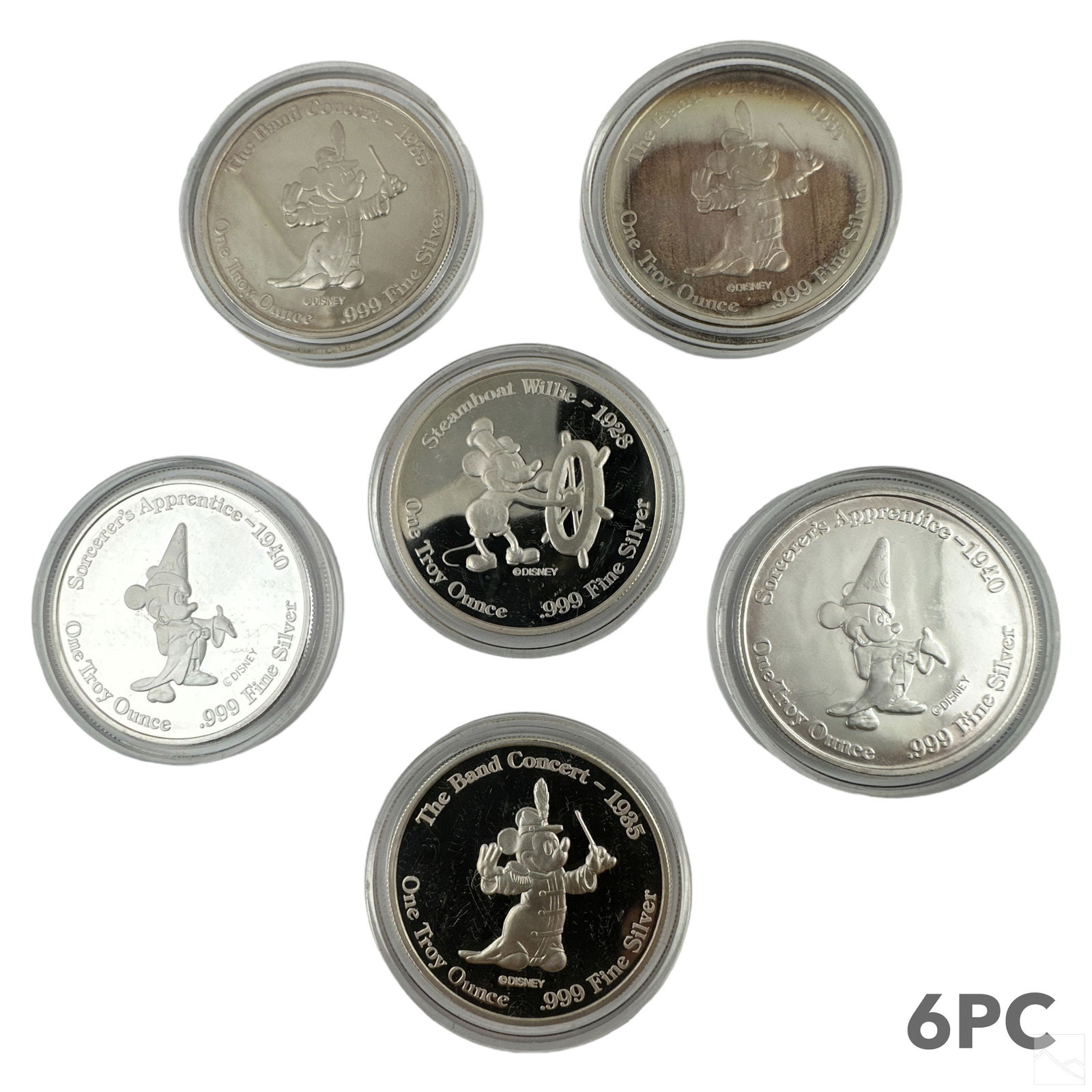 Disney Disneyana Convention .999 1oz Silver 6p LOT (1 of 3)
