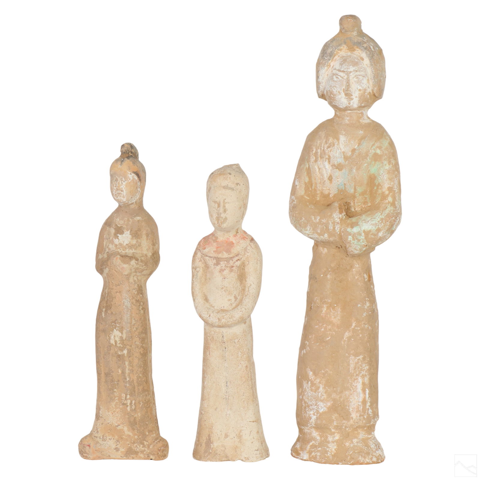 Chinese Art Pottery Tomb Figures 3pc ESTATE LOT (1 of 5)
