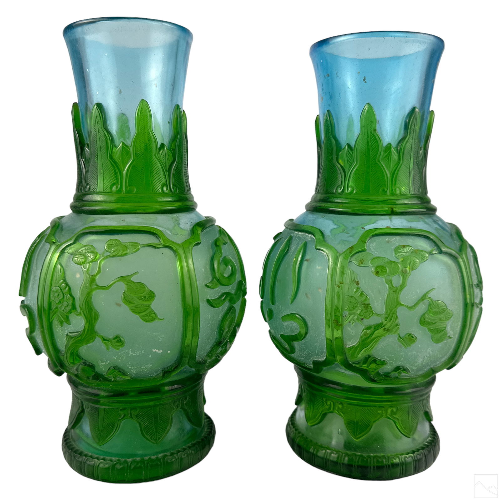 Chinese Export Pair of Islamic Peking Glass Vases (1 of 7)