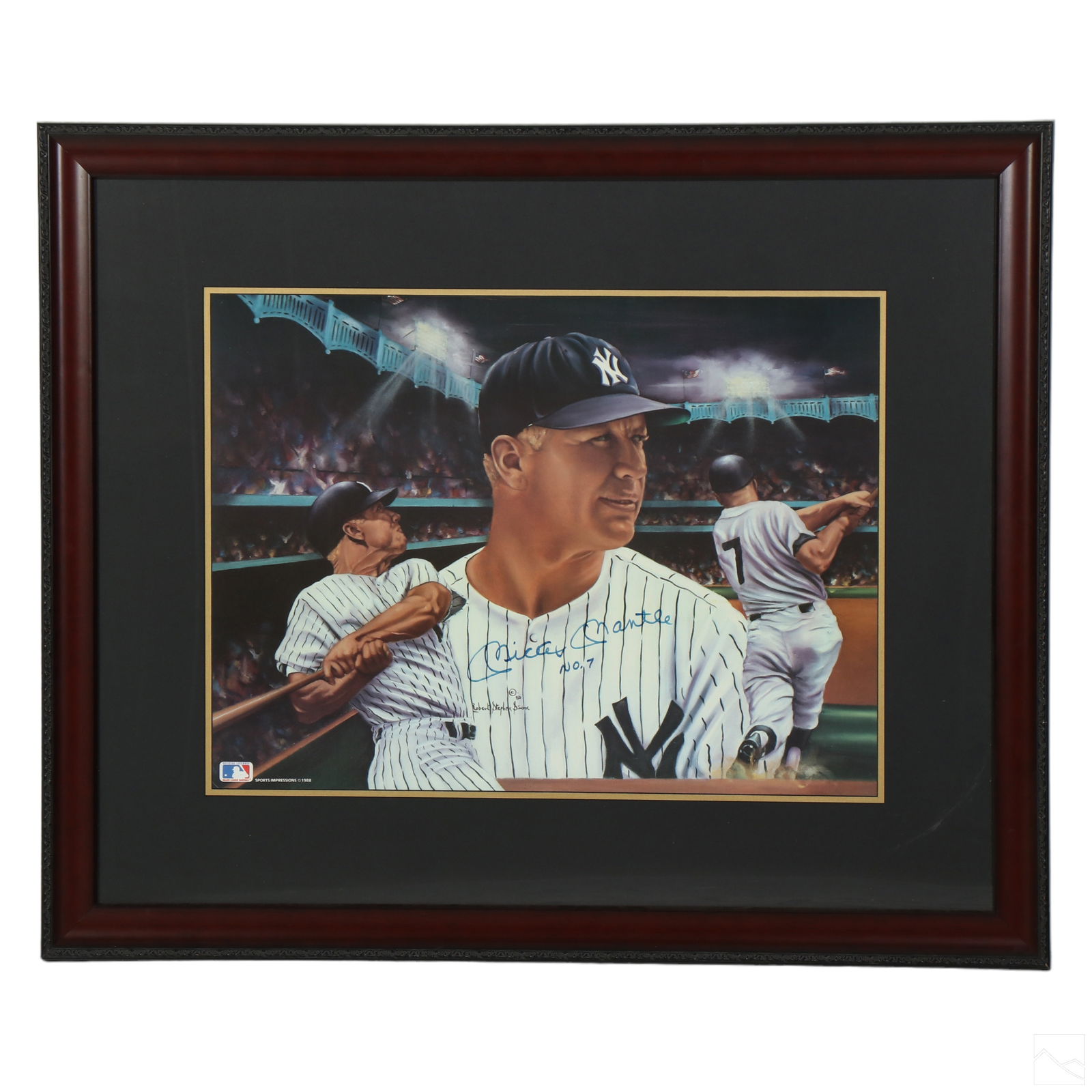 Mickey Mantle AUTOGRAPHED MLB NY Yankees Art Litho (1 of 4)