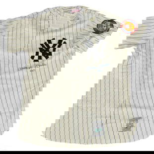Mickey Mantle SIGNED Yankees Baseball Jersey HOLO: A New York Yankees MLB baseball jersey autographed by American professional Major League Baseball player Mickey Mantle (1931-1995). Mantle is regarded as being one of the best players and sluggers of