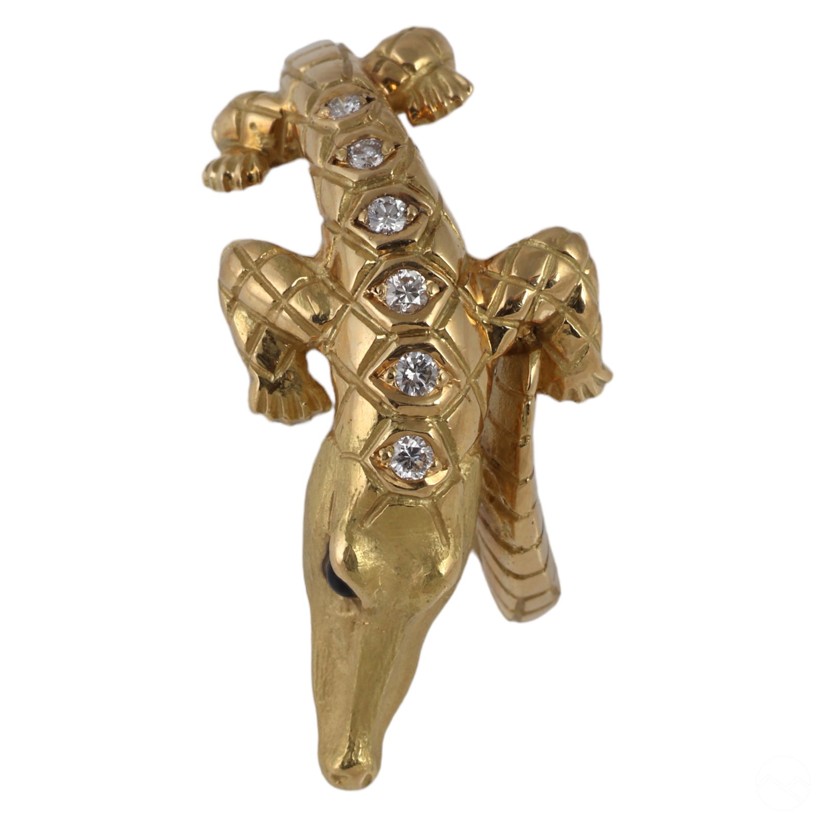 18k Gold French Designer Diamond Alligator Ring (1 of 7)