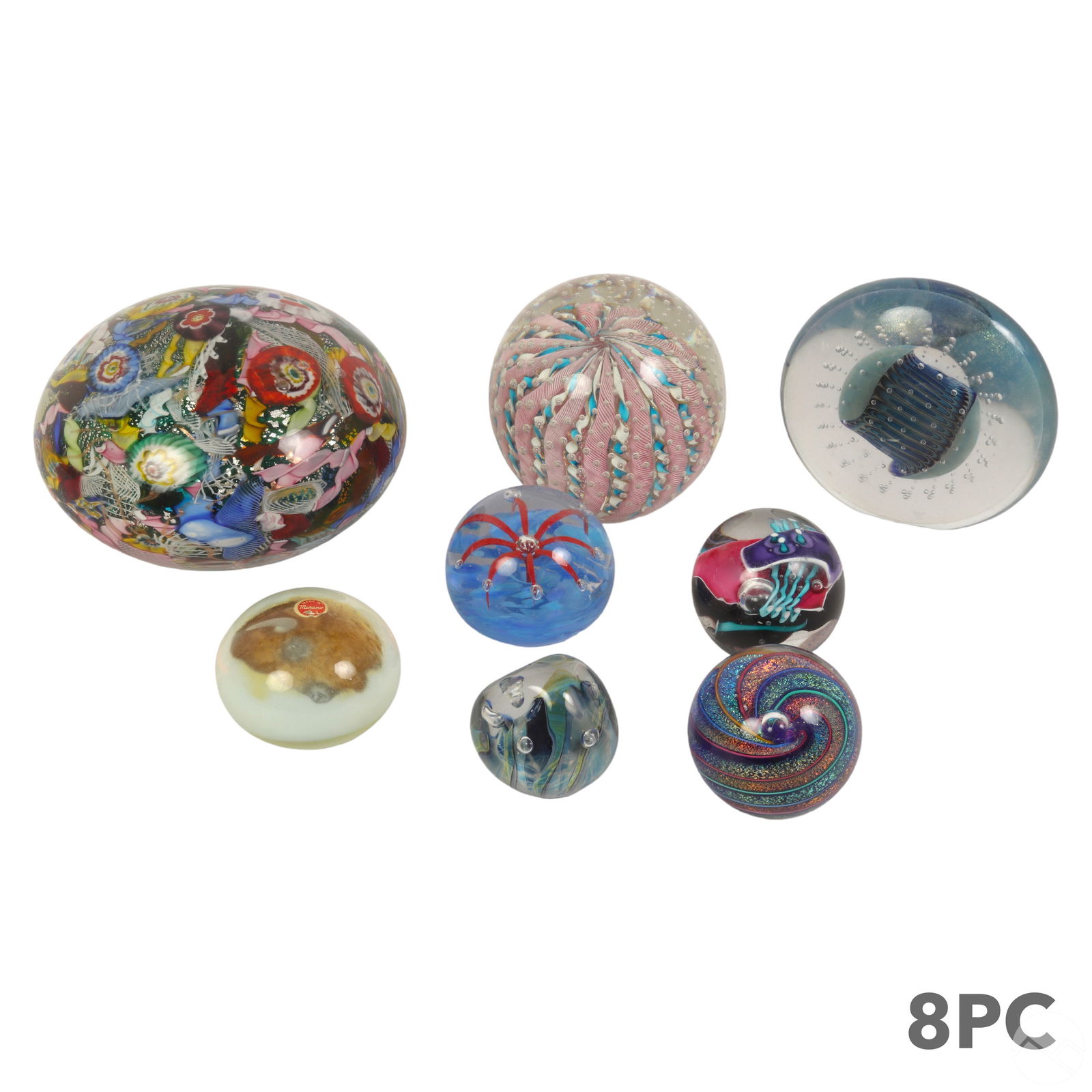 Murano GES Eickholt Art Glass Paperweights 8pc LOT (1 of 11)