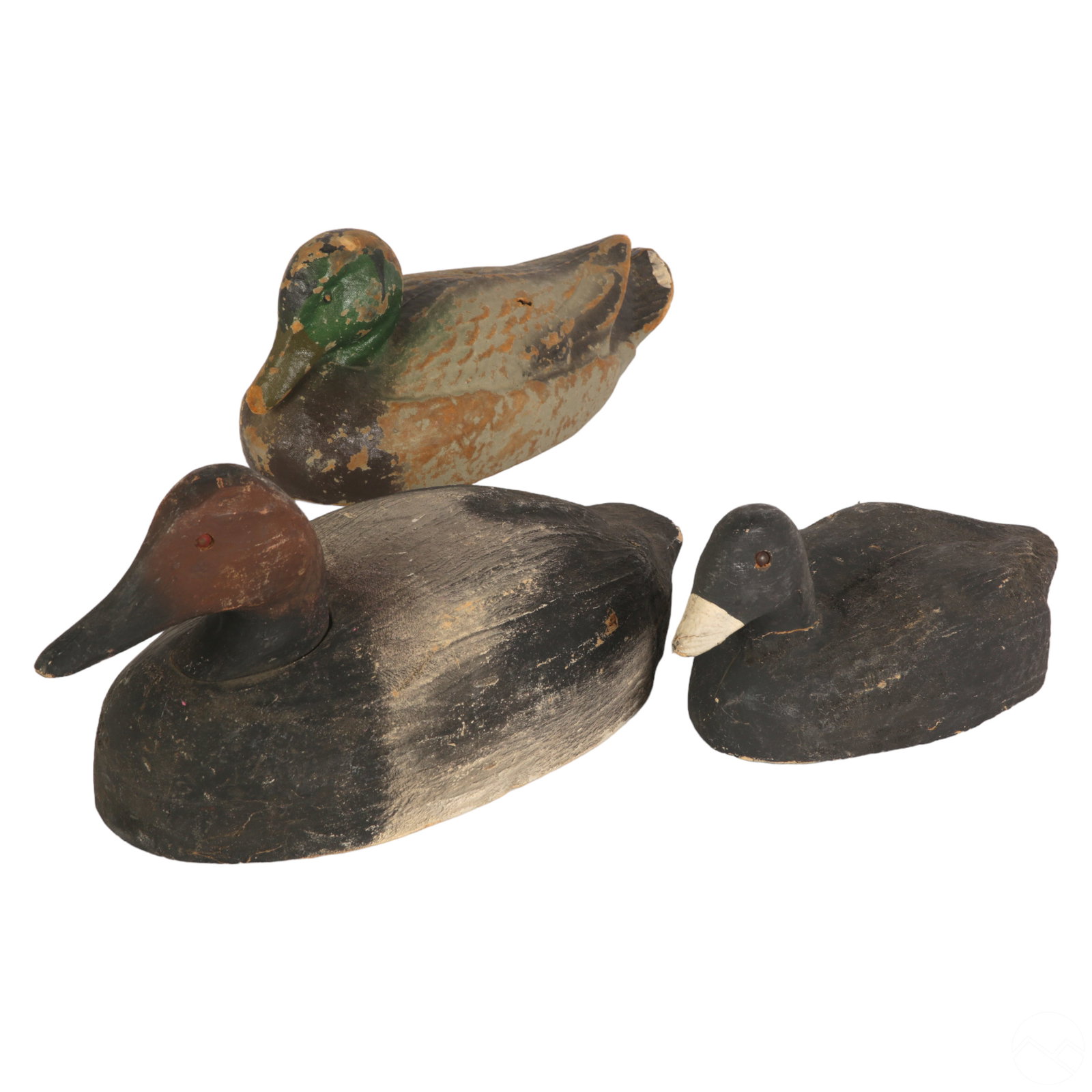 Folk Art Carved Wood & Carry Lite Duck Decoys LOT (1 of 7)