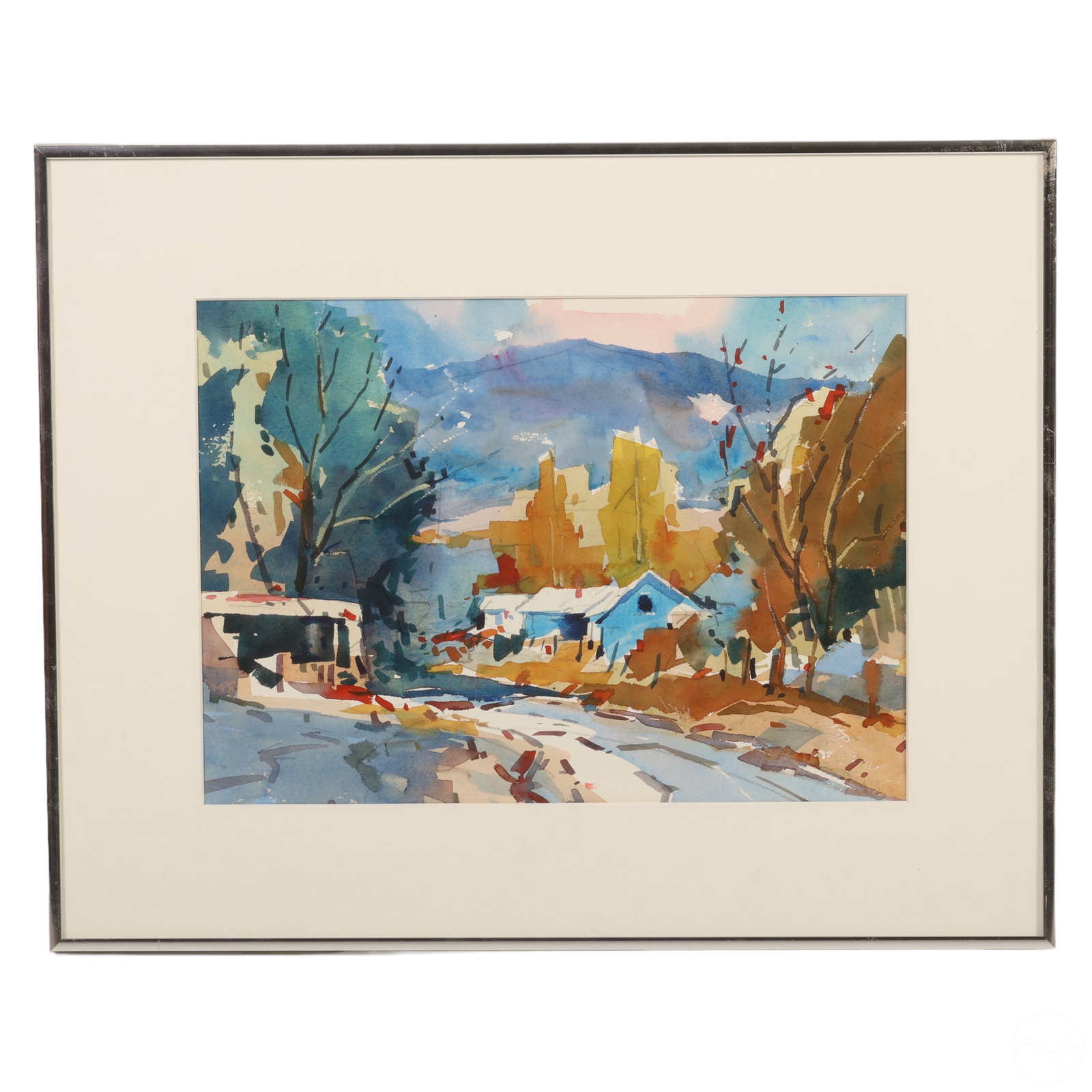 Edward N Ward 1928-2022 Taos NM Cityscape Painting (1 of 5)