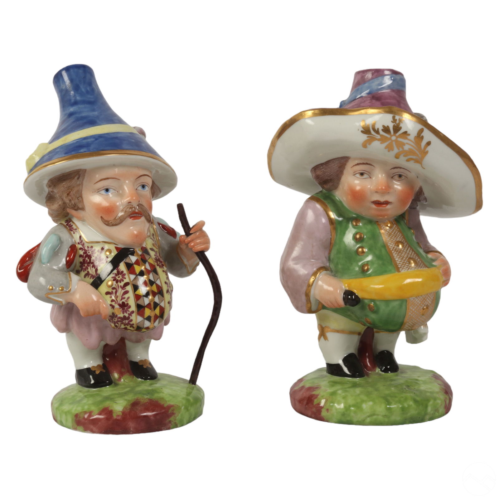 English Antique Derby Style Pair Porcelain Gnomes (1 of 7)