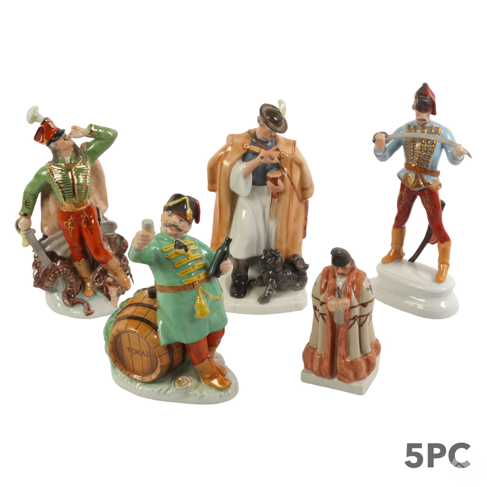 Herend Hungarian Porcelain Figurine 5pc ESTATE LOT (1 of 8)