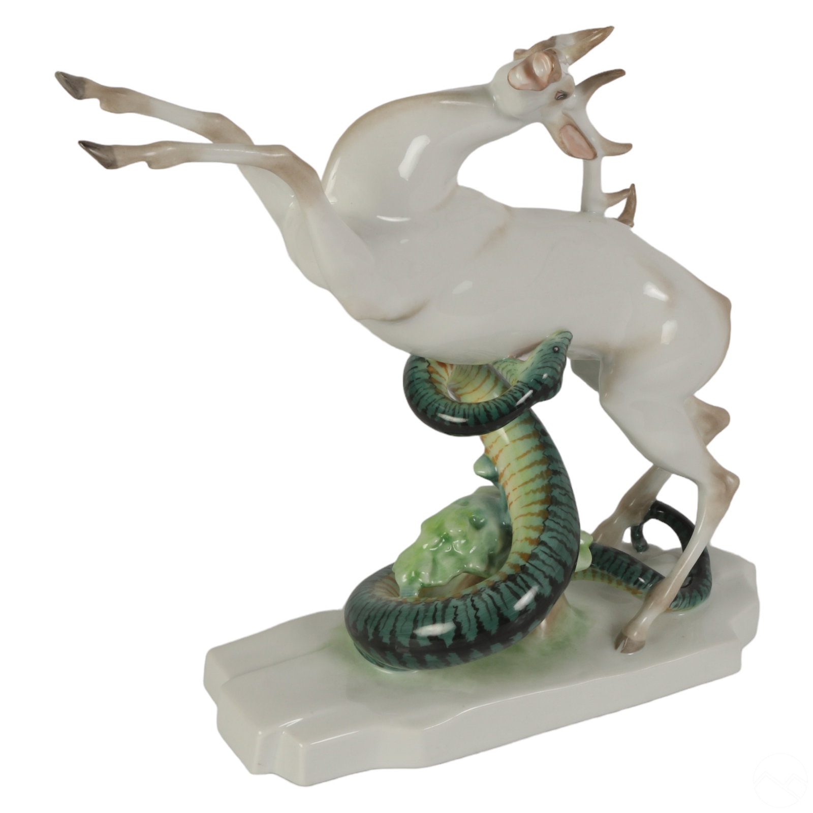 Herend Hungarian Porcelain Snake and Stag Figurine (1 of 6)