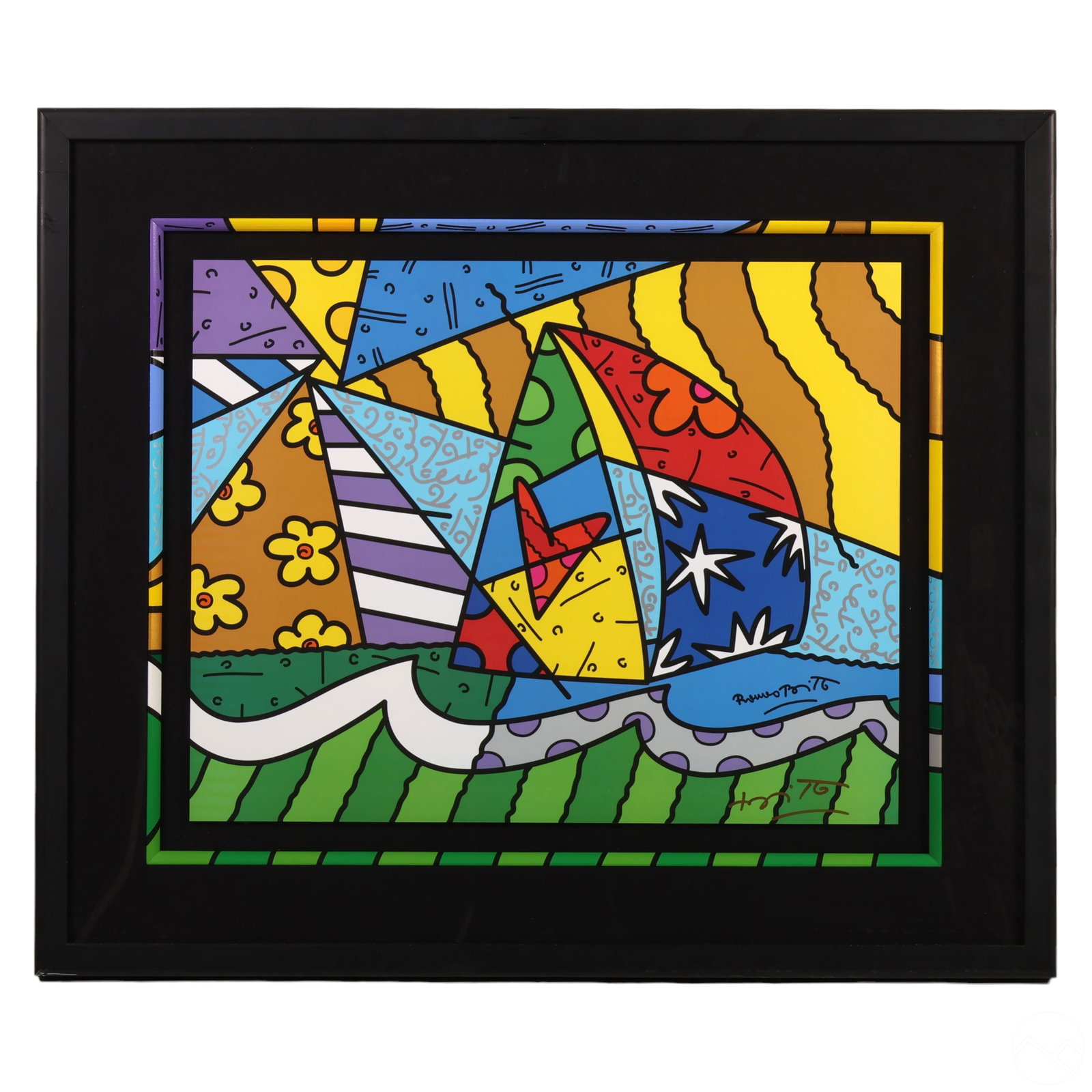 Romero Britto b.1963 Sailing Pop Art Litho SIGNED (1 of 6)