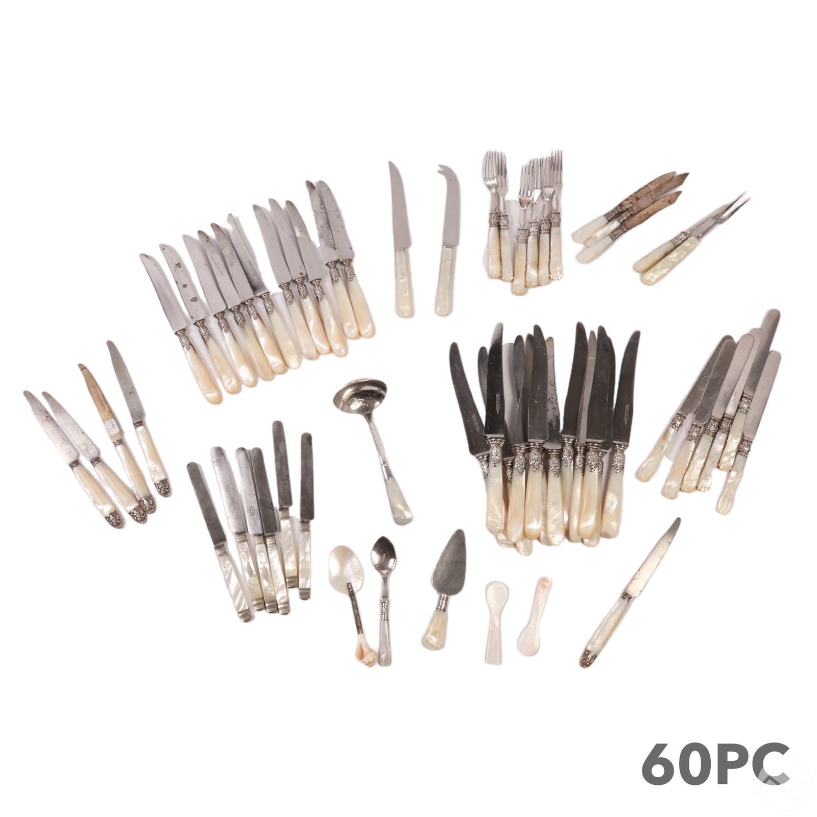 Mother of Pearl and Silverplated Flatware 60pc LOT (1 of 6)