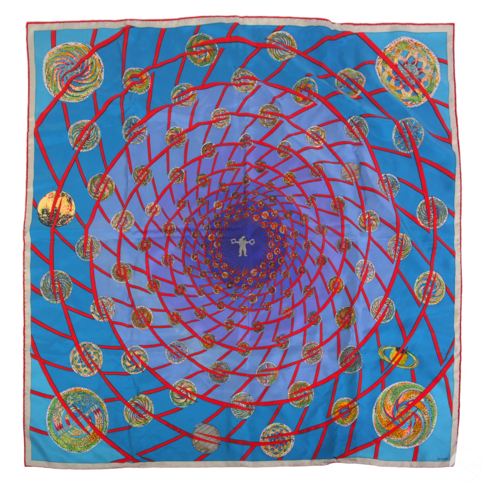 Hermes French Designer Silk Feux de L'Espace Scarf (1 of 5)