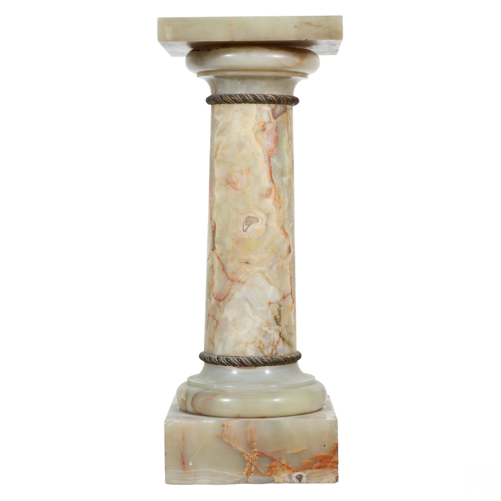 Neoclassical Green Onyx Doric Column Pedestal Base (1 of 4)