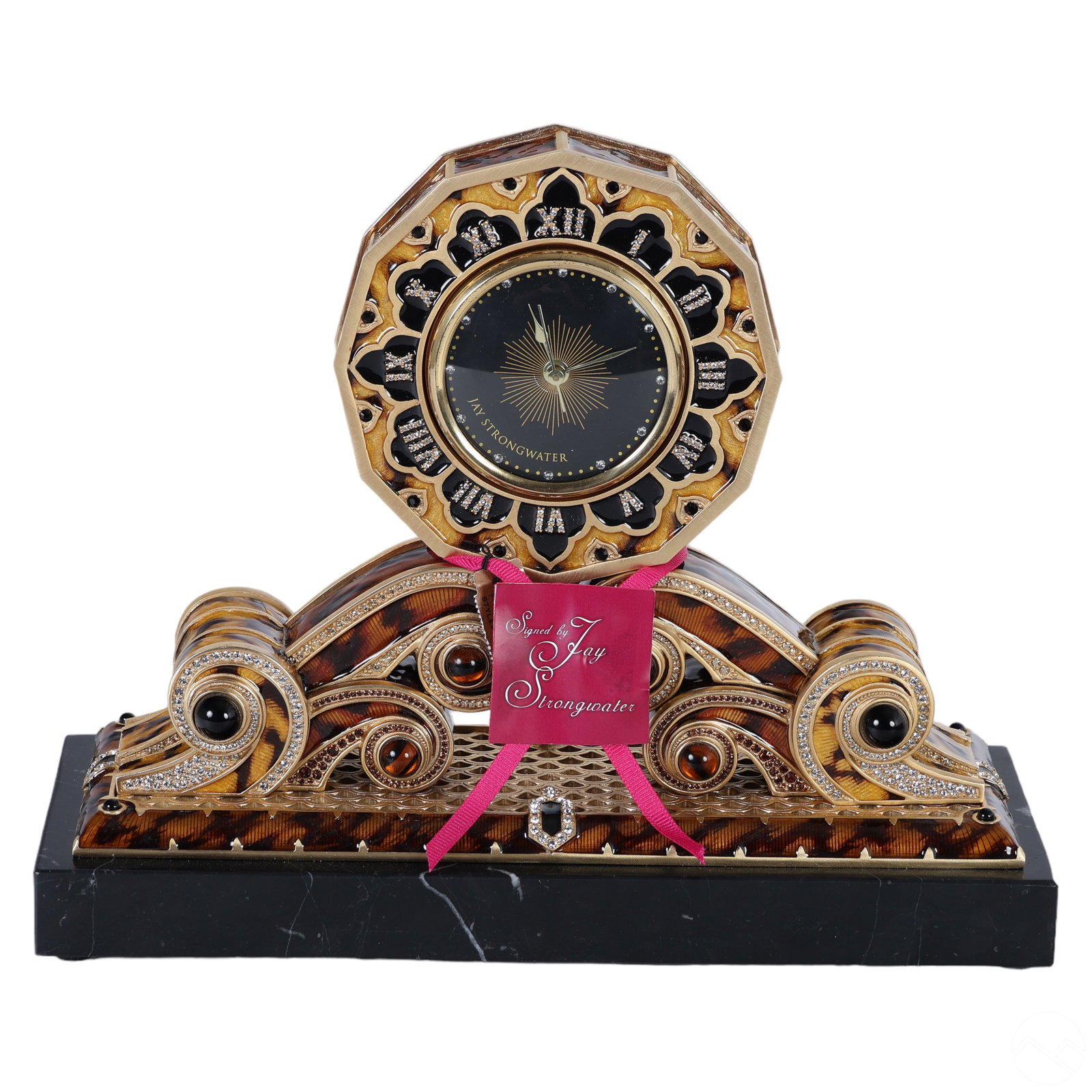 Jay Strongwater LE Art Deco Mantel Clock SIGNED (1 of 9)