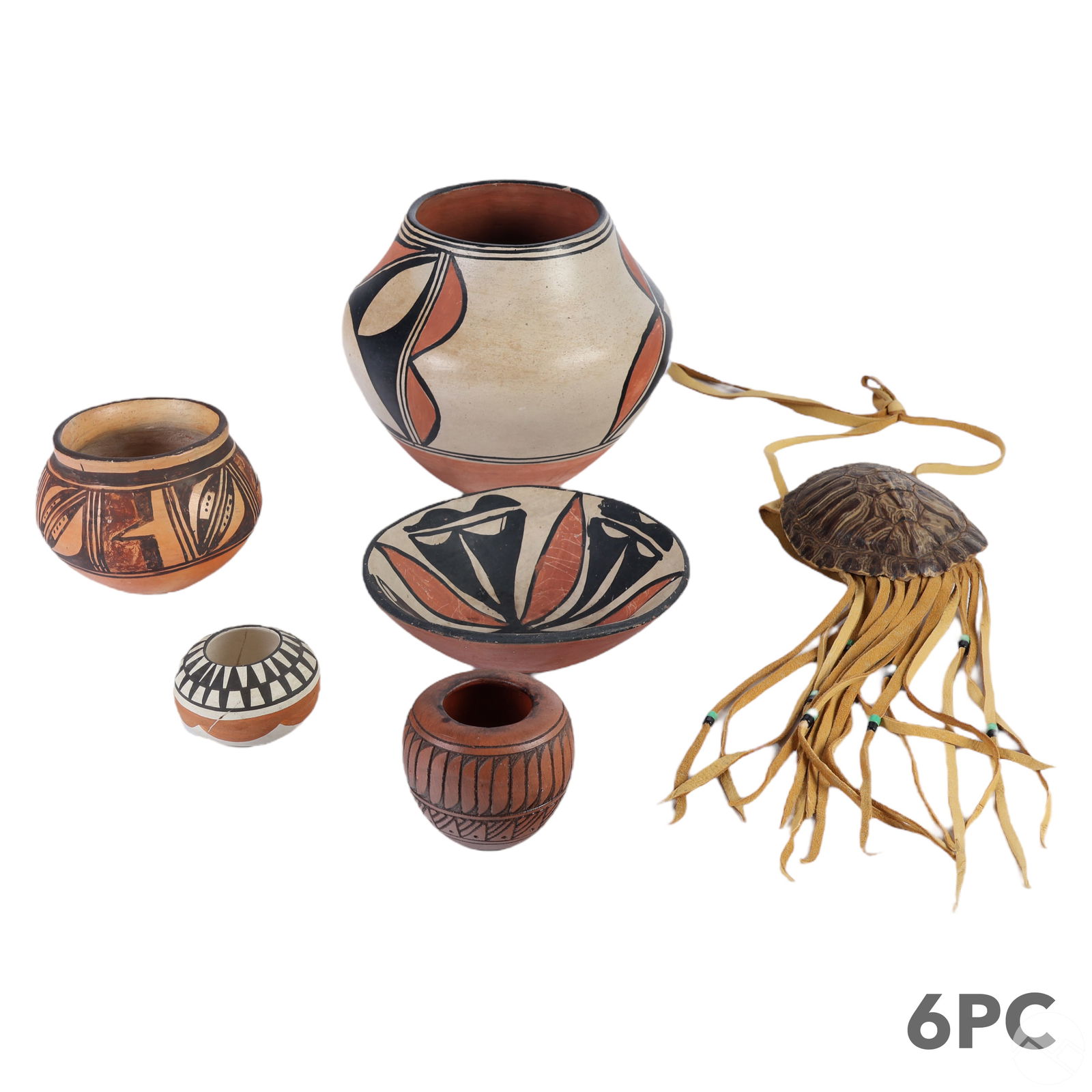 Native American Art Pottery and Medicine Pouch LOT (1 of 9)