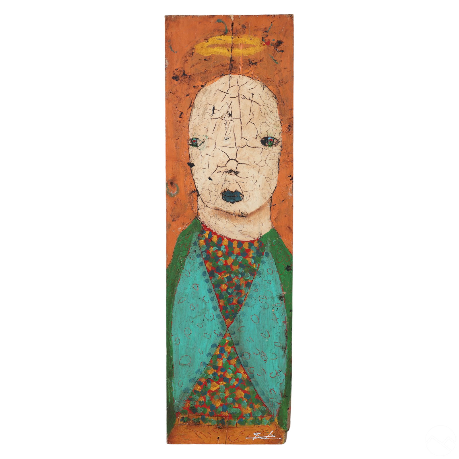 Michael Banks b.1951 Outsider Figural Oil Painting (1 of 6)