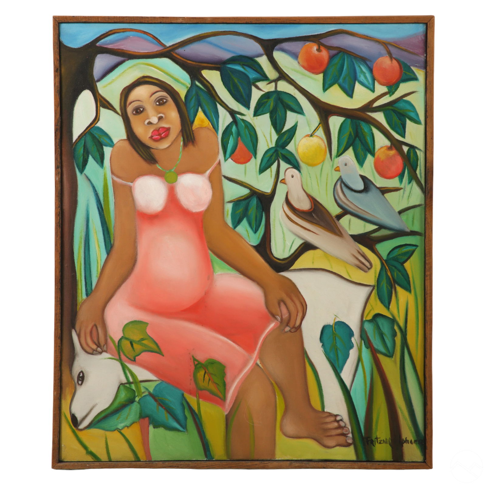 Fritzner Alphonse 20C. Haitian Portrait Painting (1 of 5)