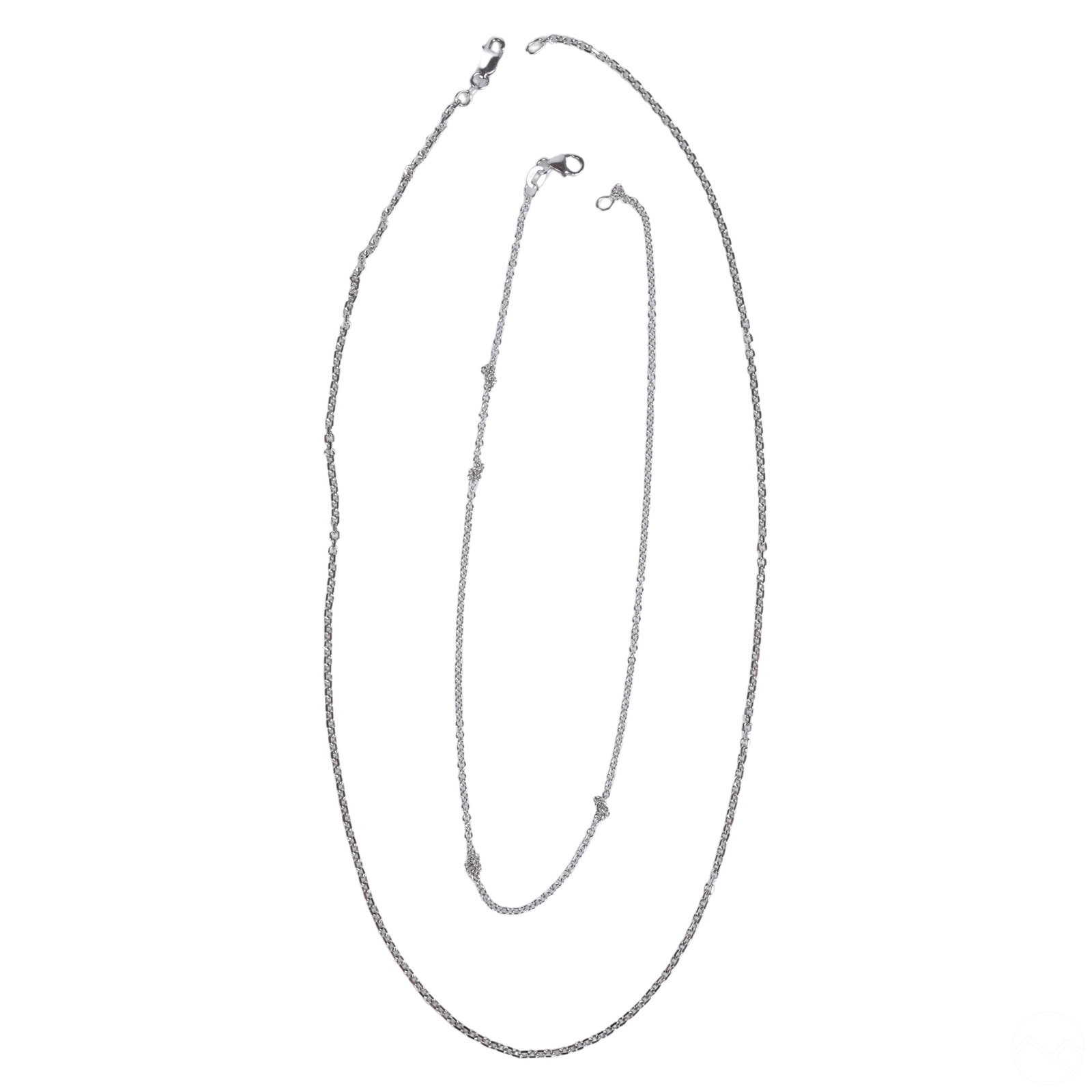 18K White Gold & 14K White Gold Chain Necklace LOT (1 of 3)